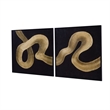 Black & Gold Framed Canvas Set of 2 Modern Art