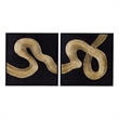 Black & Gold Framed Canvas Set of 2 Modern Art