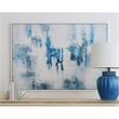 Blue & White Wood Framed Canvas Art Wall Decor