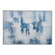 Blue & White Wood Framed Canvas Art Wall Decor