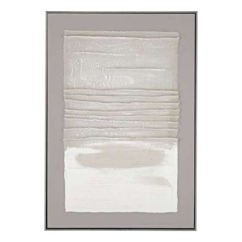 Neutral Brown Abstract Framed Canvas Wall Art Decor