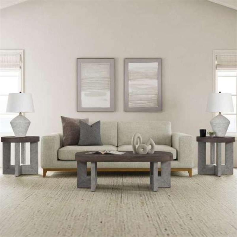 Neutral Brown Abstract Framed Canvas Wall Art Decor