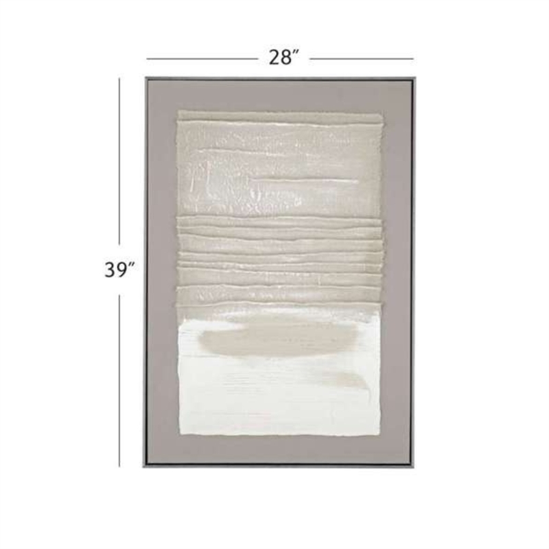 Neutral Brown Abstract Framed Canvas Wall Art Decor