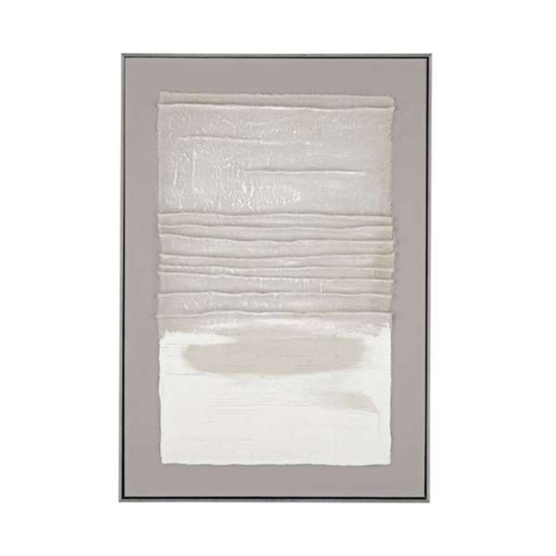 Neutral Brown Abstract Framed Canvas Wall Art Decor
