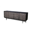 The Andreas Black Wood Storage Dining Server Bone Resin Doors
