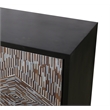 The Andreas Black Wood Storage Dining Server Bone Resin Doors
