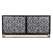 Matte Black Mango Wood Storage Dining Server Bone Resin