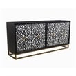 Matte Black Mango Wood Storage Dining Server Bone Resin