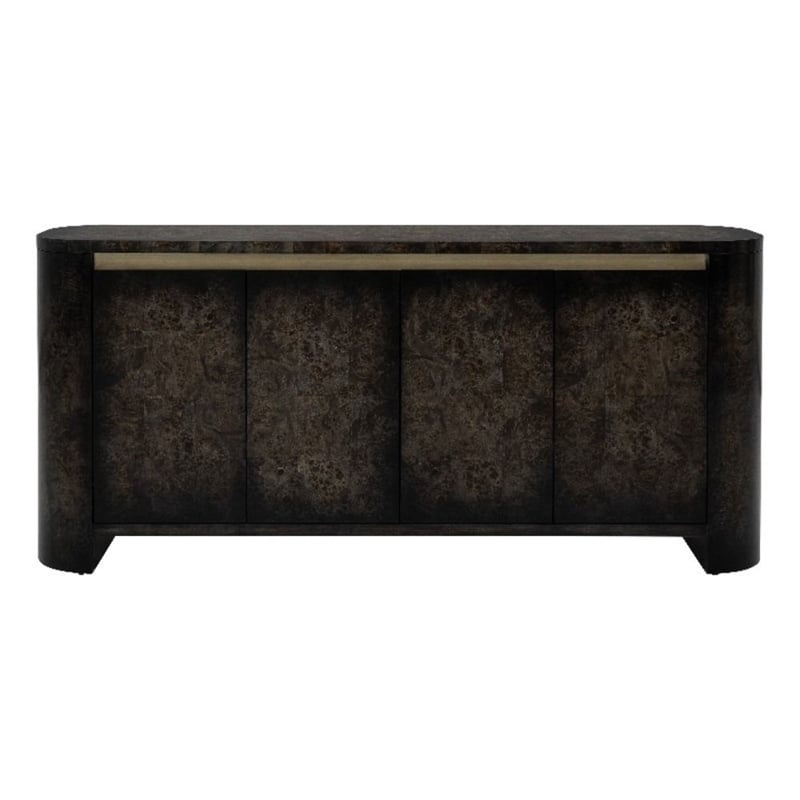 Black Olive Ash Burl Wood Storage Dining Server Modern