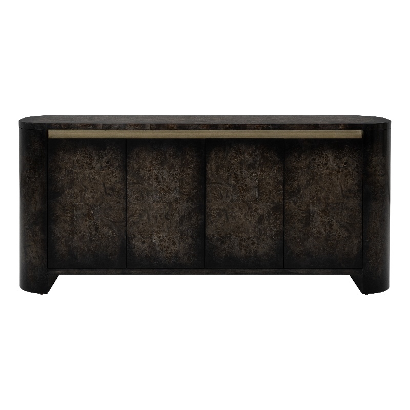 Black Olive Ash Burl Wood Storage Dining Server Modern