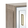 Gray Wood Oak Mirrored Storage Dining Server Gold Hardware