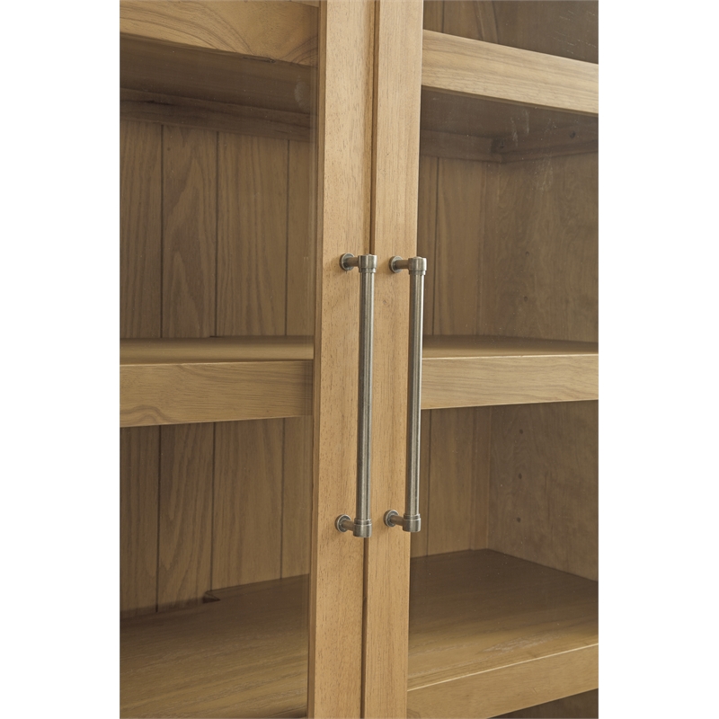 Fynn Blonde Oak Modern Display Cabinet Wood Storage