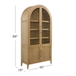 Fynn Blonde Oak Modern Display Cabinet Wood Storage