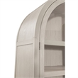 Cerused Light Cream Wood Oak Display Cabinet Antique Nickel