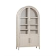 Cerused Light Cream Wood Oak Display Cabinet Antique Nickel