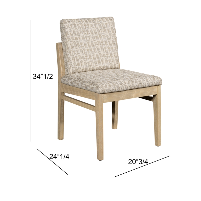 Trifecta Calico Jack Upholstered Modern Dining Chair Oak wood