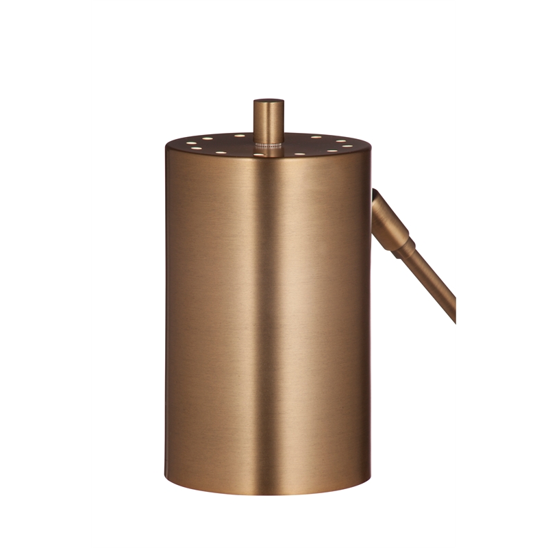 Brass Metal Task Table Lamp White Shade Modern