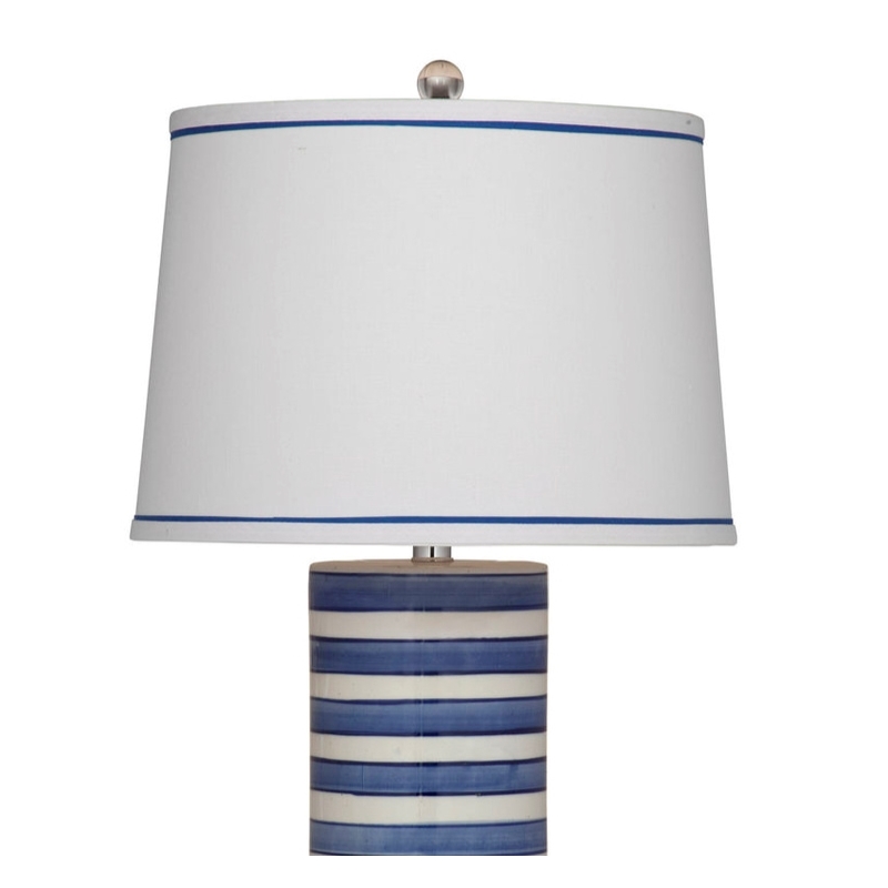 Regatta Stripe Blue Ceramic Coastal Table Lamp