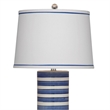 Regatta Stripe Blue Ceramic Coastal Table Lamp