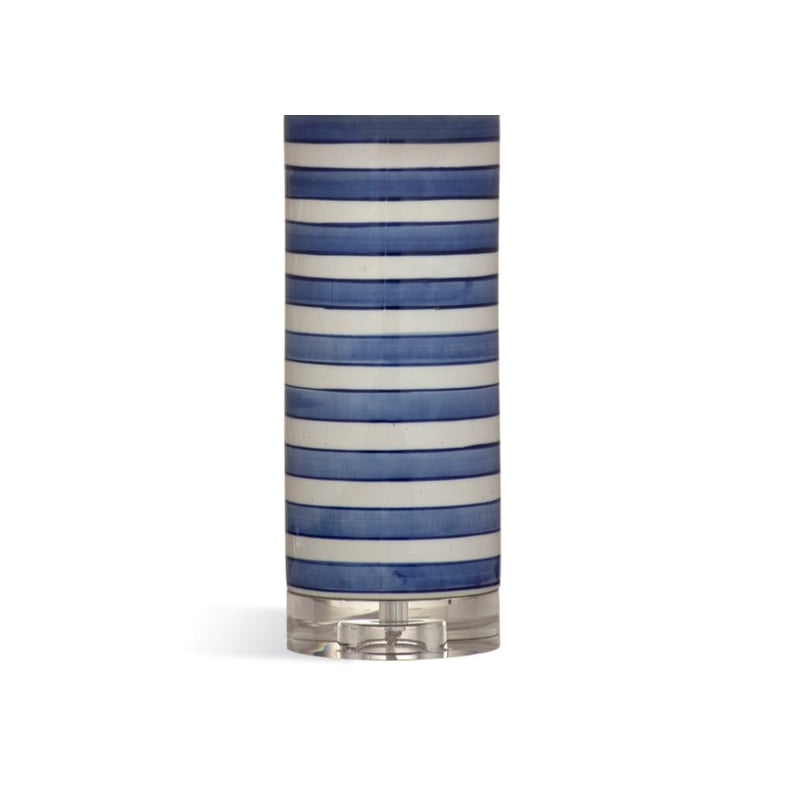 Regatta Stripe Blue Ceramic Coastal Table Lamp