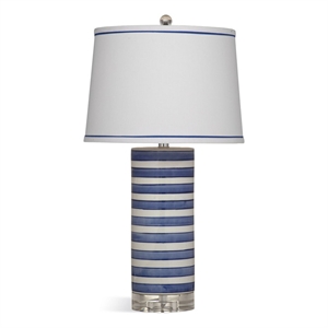 Regatta Stripe Blue Ceramic Coastal Table Lamp