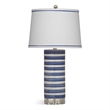 Regatta Stripe Blue Ceramic Coastal Table Lamp