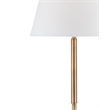 Travertine Brass Floor Metal Lamp White Linen Shade Modern