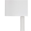 Matte White Sculptural Resin Table Lamp Linen Shade Modern