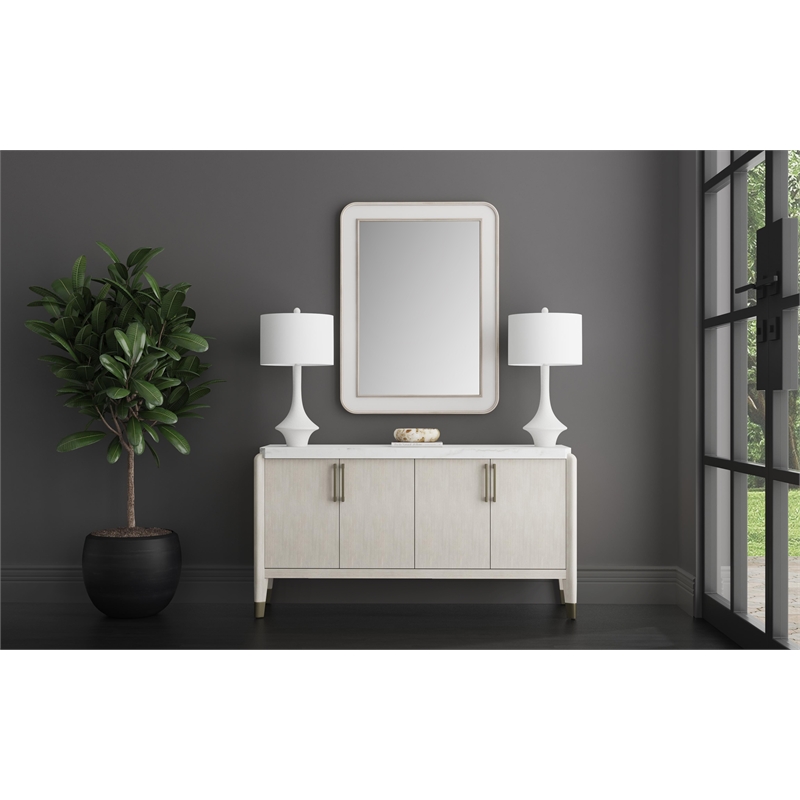 Matte White Sculptural Resin Table Lamp Linen Shade Modern