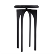 Black Metal Glass Accent Table Modern Arch Base