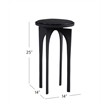 Black Metal Glass Accent Table Modern Arch Base