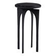 Black Metal Glass Accent Table Modern Arch Base