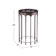 Nickel Glass Round Accent Table Modern Iron Base