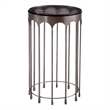 Nickel Glass Round Accent Table Modern Iron Base
