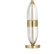 Clear Crystal Gold Table Lamp White Linen Shade Modern