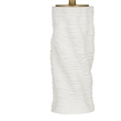 Matte White Brass Modern Resin Table Lamp Linen Shade