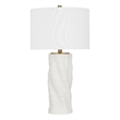 Matte White Brass Modern Resin Table Lamp Linen Shade