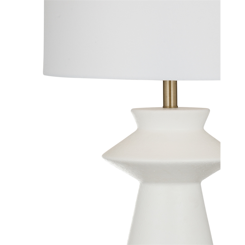Binah White Sculptural Resin Table Lamp Modern Accent
