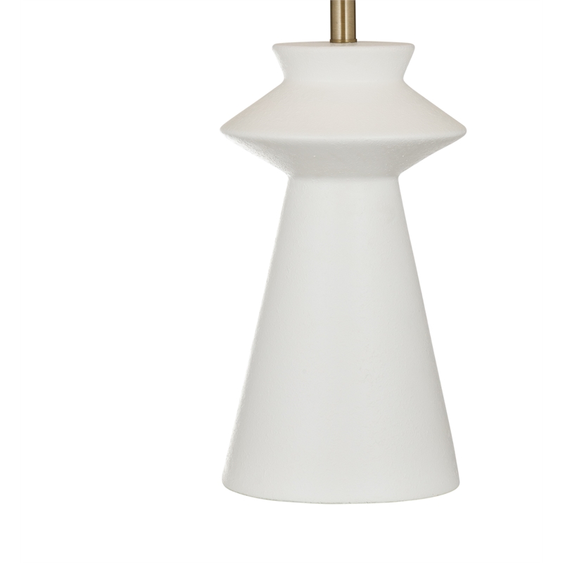Binah White Sculptural Resin Table Lamp Modern Accent