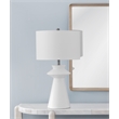 Binah White Sculptural Resin Table Lamp Modern Accent