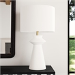 Binah White Sculptural Resin Table Lamp Modern Accent