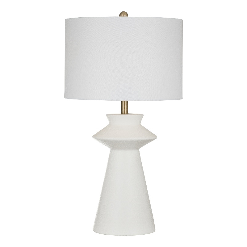 Binah White Sculptural Resin Table Lamp Modern Accent
