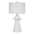 Binah White Sculptural Resin Table Lamp Modern Accent