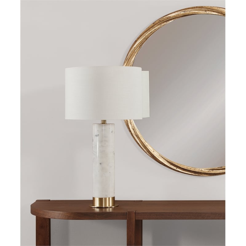 Lenning White Marble Gold Modern Table Lamp