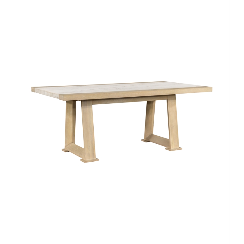 Driftwood Oak Marble Modern Dining Table