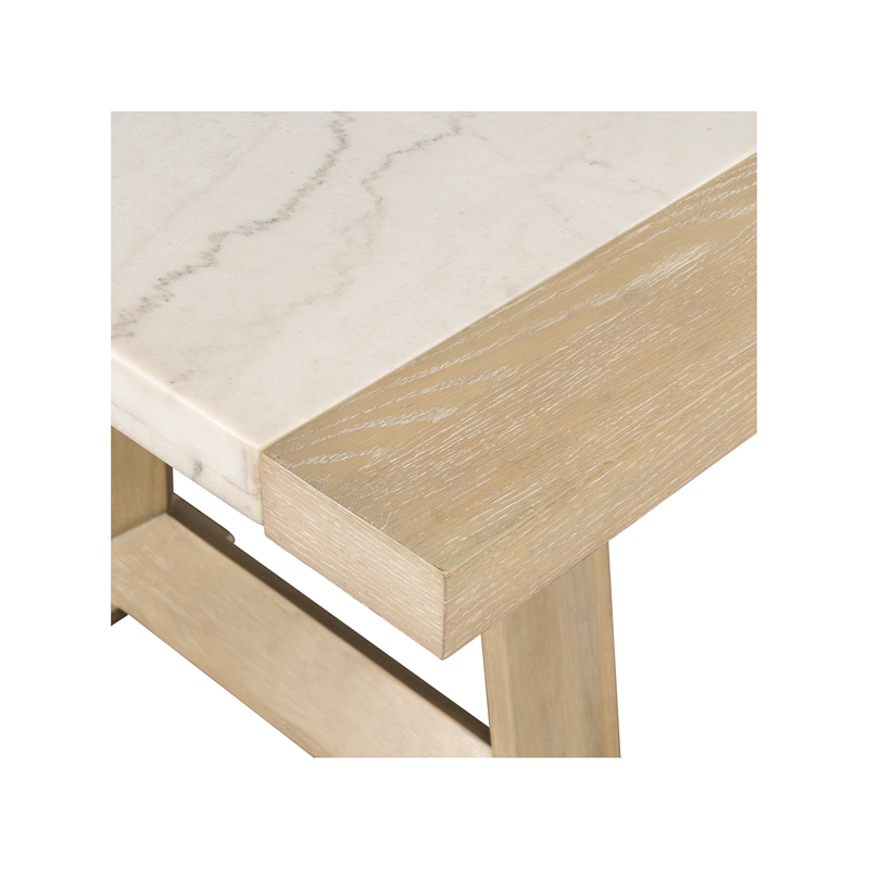 Driftwood Oak Marble Modern Dining Table