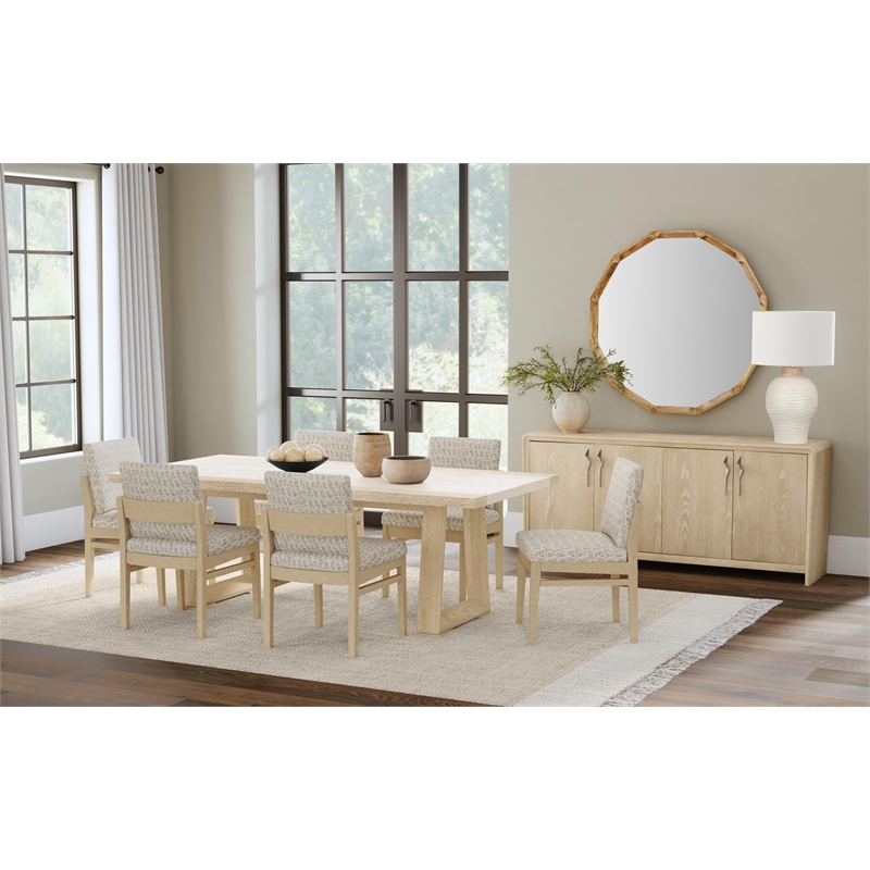 Driftwood Oak Marble Modern Dining Table