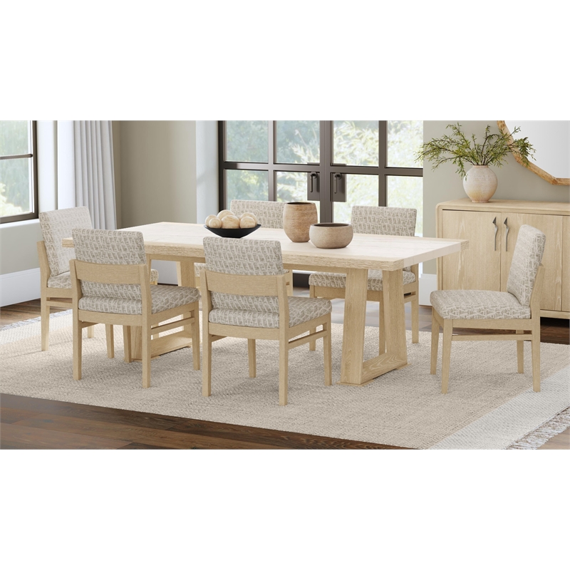 Driftwood Oak Marble Modern Dining Table