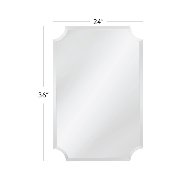 Frameless Beveled Glass Contemporary Wall Mirror