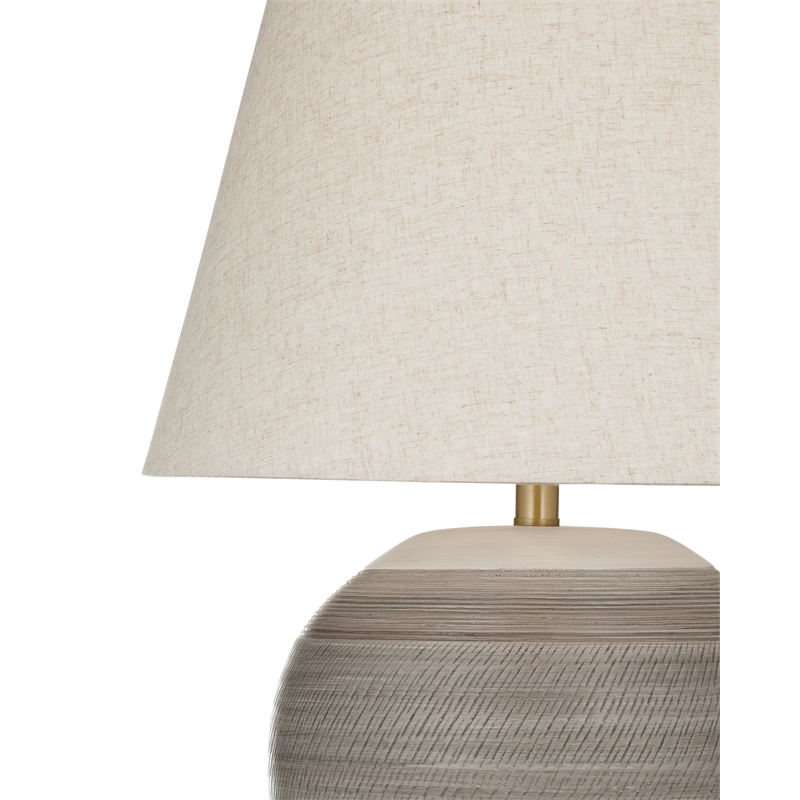 Earthy Gray Ceramic Boho Table Lamp Modern style